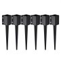 VEVOR Fence Post Anchor Ground Spike, 6 Pack 24 x 4 x 4 Inches Outer Diameter (Inner Diameter 3.5 x3.5 Inches), Metal Black Powder Coated Post Stake Ground, for Mailbox Deck Garden Railing