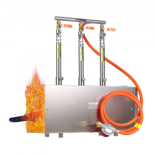 VEVOR draagbare propaangasoven met 3 branders, 1427 °C, vierkante smidsoven, roestvrij staal, gasgestookt smeedgereedschap en -apparatuur, smeltoven voor metaalsmeden