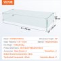 VEVOR Fire Pit Wind Guard, 38 x 10.5 x 6 Inch Glass Wind Guard, Rectangular Glass Shield, 0.3\" Thick Fire Table, Clear Tempered Glass Flame Guard, Steady Feet Tree Pit Guard for Propane, Gas, Outdoor
