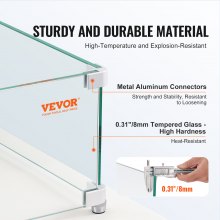 VEVOR windscherm vuurkorf vlamwerend glasopzetstuk 965x267x152mm 0,762cm