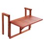 VEVOR Hangende Balkontafel 560x280 mm Opklapbare Tafel 27 kg Hangende Balkontafel, voor Terras, Tuin of Balkon, Geschikt voor Relingen van 80-135 mm, In hoogte verstelbaar, Blad van acaciahout, Ruimtebesparend