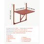 VEVOR Hangende Balkontafel 650x450 mm Opklapbare Tafel 27 kg Hangende Balkontafel, voor Terras, Tuin, Veranda, Geschikt voor balustrades van 0-70 mm, Verstelbare klembreedte, Tafelblad van acaciahout, Ruimtebesparend