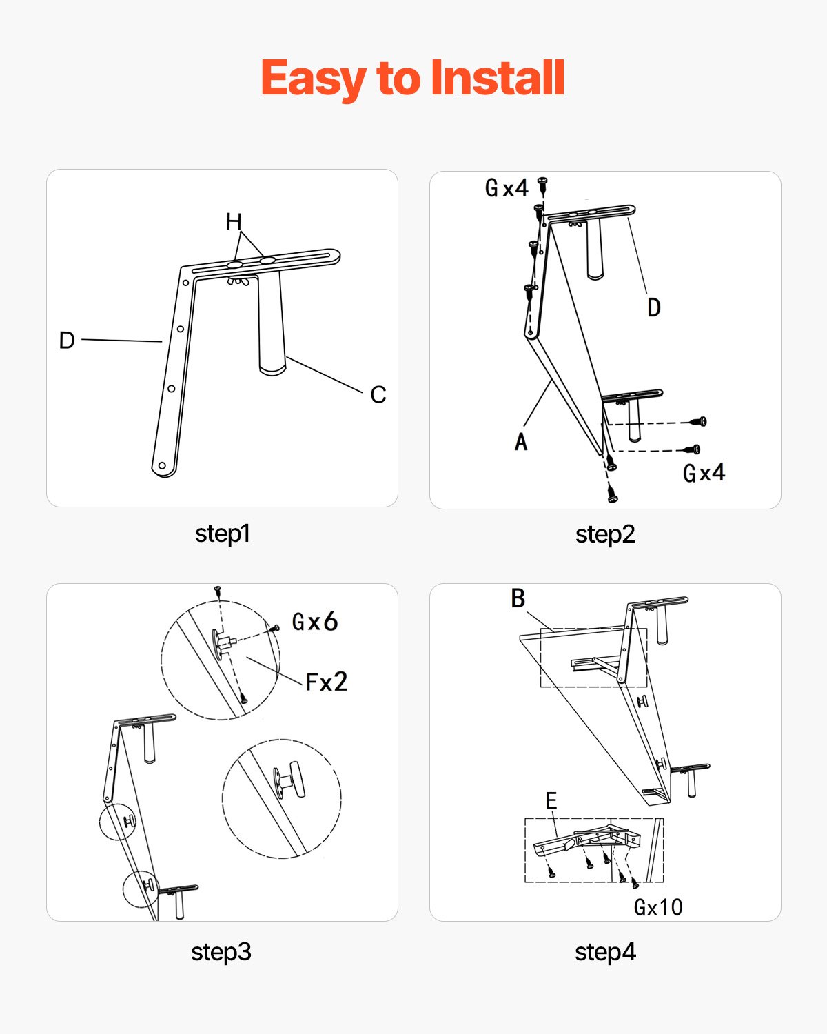 VEVOR Balkontafel, 800x300 mm, Opvouwbare balkonhangtafel, Opvouwbare tafel voor buitengebruik, Draagvermogen 22 kg, Geschikt voor leuningen van 25,4 tot 109,22 mm, Serveertafel voor terras en dek