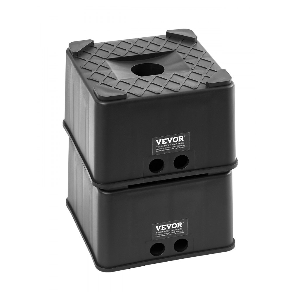 VEVOR Trailer Jack Blocks, 6" High Heavy Duty RV Leveling Blocks, Each with 6000 lbs Capacity, as RV Jack Stand, Stool, Camper Accessories, for Travel Trailers, 5th Wheels Class A/C Motorhomes, 2 Pcs