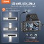 VEVOR endoscoopcamera met licht, industriële borescoop met drievoudige lens, 5-inch scherm, 1080P inspectiecamera, 8+2 lampen, IP67 waterdichte slangencamera voor auto's, loodgieterswerk (5 m kabel, 32 GB kaart)