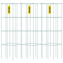 VEVOR Tomato Cages, 37 x 37 x 100 cm, Set of 3 Square Plant Support Cages, Heavy Duty Green Tomato Towers Made of PVC Coated Steel for Climbing Vegetables, Plants, Flowers and Fruits