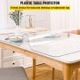 VEVOR PVC Table Cover 91.4 x 152.4 cm, 2 mm Thick Transparent Table Protector, Rectangular Transparent Desk Pad, Waterproof Table Protector PVC Film for Office Dresser, Nightstand