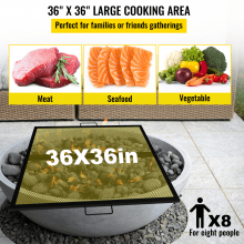 VEVOR Square Cooking Grate Fire Pit Grill Grate w/ X Marks Foldable 36" x 36"