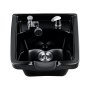 VEVOR Shampoo Bowl Black Ceramic Professional Shampoo Sink with Faucet, for Salons, Hair Stylists & Barber Stores Use, Backwash Basin Beauty Salon Equipment with Drain Hose, Showerhead & Hair Trap