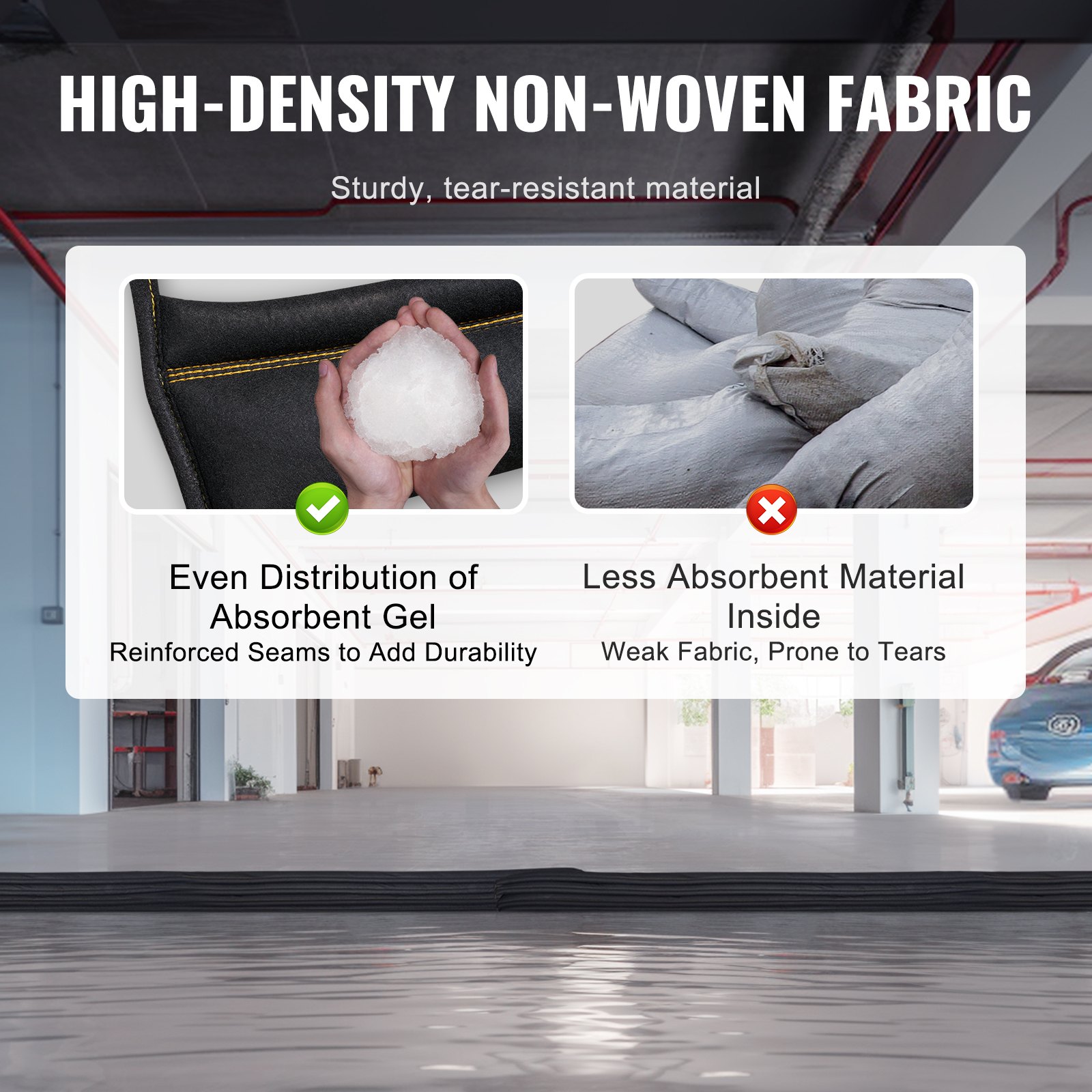 VEVOR stormvloedkeringen, waterkeringen in een verpakking van 8 stuks, waterkeringen tegen overstromingen, watergeactiveerde stormvloedkeringen voor huis, deur, oprit (5000 x 155 mm)