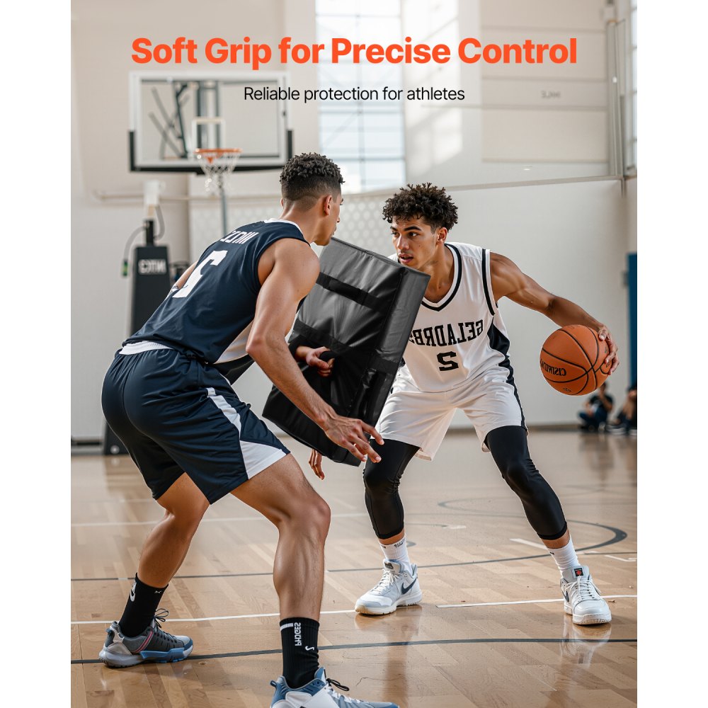 VEVOR Soccer Blocking Dummy Blocking Pads (600 x 405 x 120 mm), Kick Shield Pad met handvatten, Tackelende dummies van hoogwaardig spons, Trainingsuitrusting voor basketbal, hockey, lacrosse, zwart, 1 verpakking.