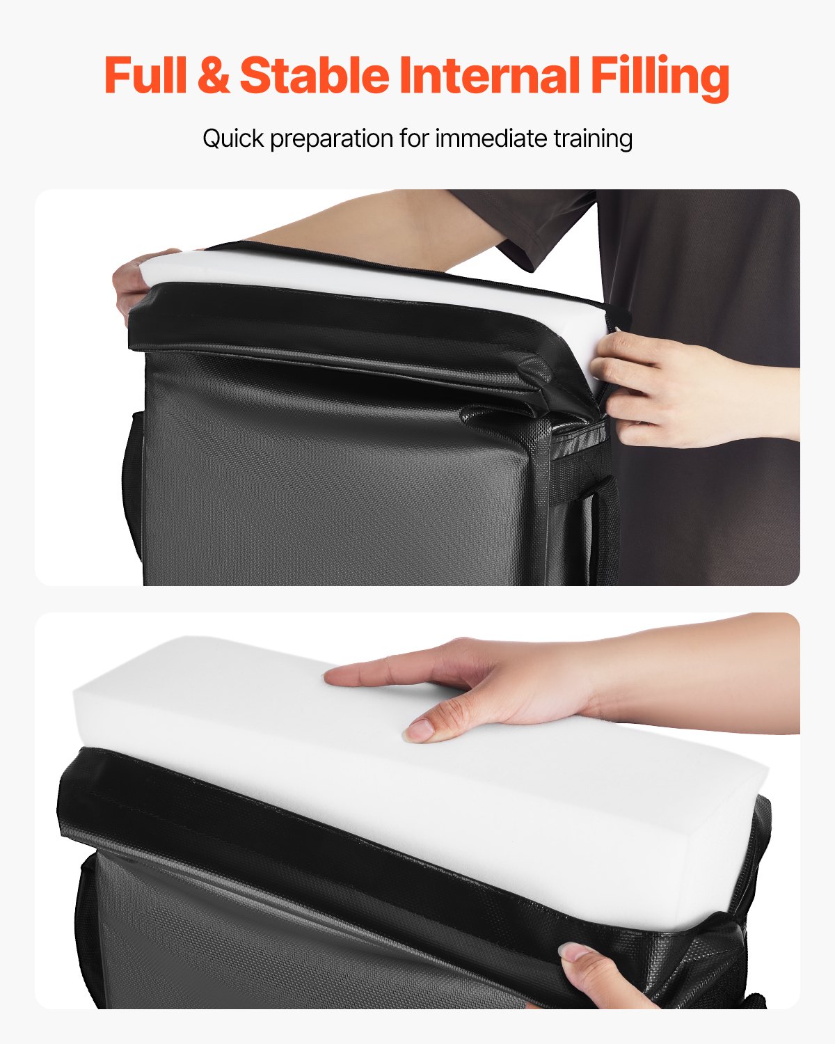 VEVOR Soccer Blocking Dummy Blocking Pads (600 x 405 x 120 mm), Kick Shield Pad met handvatten, Tackelende dummies van hoogwaardig spons, Trainingsuitrusting voor basketbal, hockey, lacrosse, zwart, 1 verpakking.