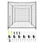VEVOR Baseball Batting Cage, 35.0 x 10.5 x 10.2 FT Freestanding Portable Batting Cage, Hitting Cages with 45-Ply Knotted HDPE & Long Positioning Ropes, Battings Cages Netting for Indoor Outdoor