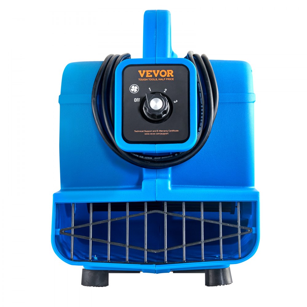 VEVOR Floor Blower, 1360 RPM 600 CFM, Air Mover for Drying and Cooling, Portable Carpet Dryer Fan with 4 Blowing Angles,3-Speeds Adjustment, for Janitorial, Home, Plumbing, Commercial Use