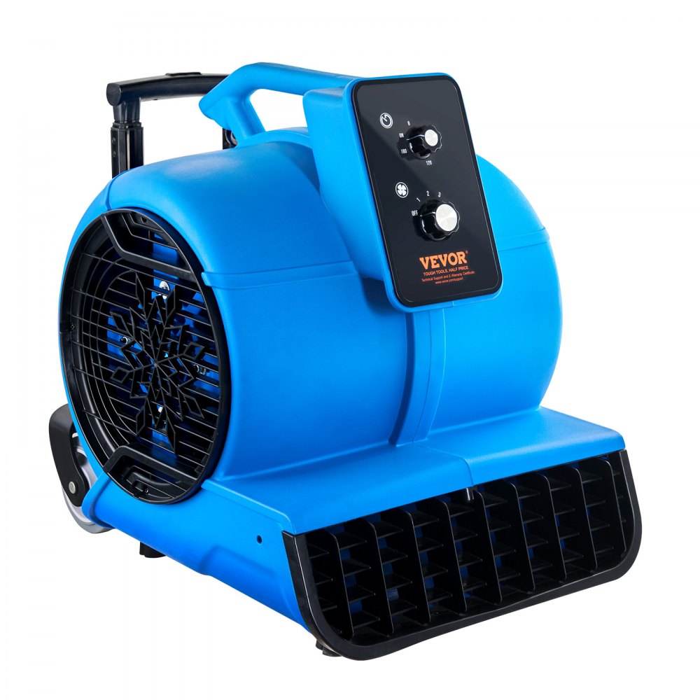 VEVOR Floor Blower, 1400 RPM 4000 CFM, Air Mover for Drying and Cooling, Portable Carpet Dryer Fan with 3 Blowing Angles, Timer, 3-Speeds Adjustment, for Janitorial, Home, Commercial Use