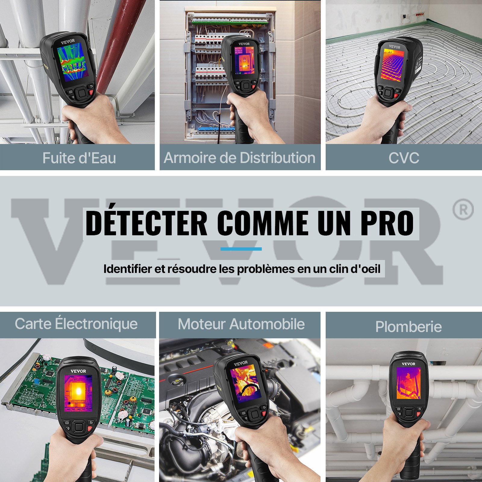 VEVOR Thermal Imaging Camera, 320 x 240 Pixels Super Resolution, 25Hz Refresh Rate Infrared Camera with -4 to 752°F Temperature Range, 32G Built-in SD Card, and Rechargeable Li-ion Battery