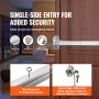 VEVOR Push Bar Door Locks, Stainless Steel Panic Bars for Exit Doors, with Exterior Lever and 3 Keys, Push Bar Panic Exit Device Door Hardware for Metal Wood Door, for Left and Right Handed Doors