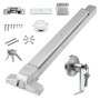 VEVOR Push Bar Door Locks, Stainless Steel Panic Bars for Exit Doors, with Exterior Lever and 3 Keys, Push Bar Panic Exit Device Door Hardware for Metal Wood Door, for Left and Right Handed Doors
