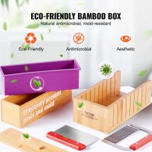VEVOR Soap Making Kit, Bamboo Cutting Box and Inner Box with Silicone Mold, Stainless Steel Straight Cutter and Wavy Cutter, 100 Bags and 105 Stickers, Soap Making Supplies DIY Kits for Adults