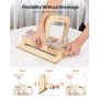 VEVOR Soap Cutter, 0-2 inch Adjustable Thickness, Wood Soap Slicer with Stainless Steel Adjustable Wire Tension, with Extra Wires, Multi Handmade Cutter for Candles, DIY Making Cutting Tool