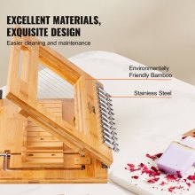 VEVOR Zeepsnijder Multifunctionele zeepsnijder 12 perfecte 2,5 cm dikke zeepstaven Handgemaakte zeep DIY-gereedschap 395 mm snijdraad, roestvrijstalen zeepbladen Kaarsen, kaas, chocolade enz.