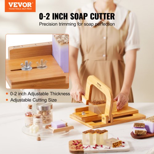 TMIL Professionele DIY handgemaakte zeepsnijder/dispenser, bamboezeep, het gereedschap, draad-zeepvorm loafsnijder, instelbare afstand TMIL Professionele DIY handgemaakte zeepsnijder/dispenser, bamboezeep, het gereedschap, draad-zeepvorm loafsnijder, instelbare afstand