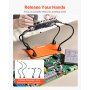 VEVOR Soldeerhulp Derde Hand 201x140x3 mm, Magnetisch Soldeerstation, 4 Flexibele Armen, met Krokodillenklemmen en Antislip Stalen Basis, voor Elektronische Reparaties, Handwerk, Hobby's, Doe-het-zelf