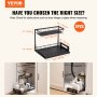 VEVOR 2 Tier Pull Out Cabinet Organizer(10.7"W x 14.2"D ), Under Sink Organizer and Storage, Slide Out Drawer Cabinet Organizer, Wire Basket Shelf, 25.5"Wx15.5"Dx13"H Install Size for Cabinet (2 Pack)