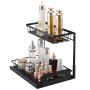 VEVOR Uitschuifbare gootsteenorganizer met 2 lagen onder de gootsteen (27x36 cm) Kruidenrek Keukenplank Opbergrek Organiser voor keuken Badkamer 317x394x330 mm (Installatiemaat)