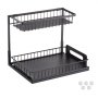 VEVOR Uitschuifbare gootsteenorganizer met 2 lagen onder de gootsteen (27x36 cm) Kruidenrek Keukenplank Opbergrek Organiser voor keuken Badkamer 317x394x330 mm (Installatiemaat)