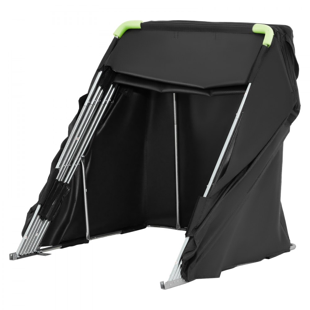 VEVOR Motorcycle Storage Shelter with Security Lock, 600D Oxford Flip-Up Garage Tent, Heavy-Duty All-Weather Motorcycle Cover with Ventilation Windows, 110 x 43 x 63 in Outdoor Vehicle Shelter, Black