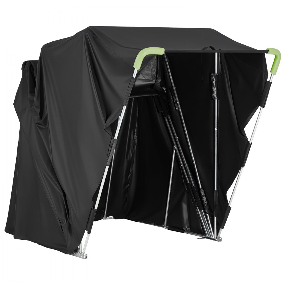 VEVOR Motorcycle Storage Shelter with Security Lock, 600D Oxford Flip-Up Garage Tent, Heavy-Duty All-Weather Motorcycle Cover with Ventilation Windows, 136x54x75 in Outdoor Vehicle Shelter, Black