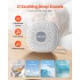 VEVOR Slaaphulpmiddel, White Noise Machine, 21 muzieknummers, 3-in-1 geluidsmachine met White Noise, automatische uitschakeling, zachte ringlamp en geheugenfunctie, ruismaker