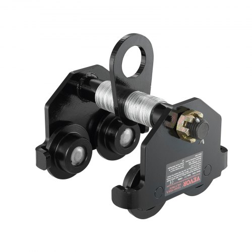VEVOR loopkat 1 ton draagvermogen binnenkraan 63,5-177,8 mm verstelbare breedte kraan 55 x 220 x 240 mm verrijdbaar onderstel dubbele wieluitvoering steekwagen voor I en H balken binnenkraan laadkraan