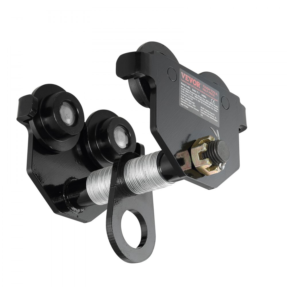 VEVOR loopkat 1 ton draagvermogen binnenkraan 63,5-177,8 mm verstelbare breedte kraan 55 x 220 x 240 mm verrijdbaar onderstel dubbele wieluitvoering steekwagen voor I en H balken binnenkraan laadkraan