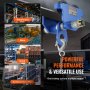 VEVOR trolley 1000 kg draagvermogen rollend onderstel met dubbele wielen, verstelbaar voor I-balk flensbreedte 63,5 tot 177,8 mm Zware garagelift van gelegeerd staal voor recht gebogen I-balken