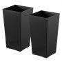 VEVOR Bloempot 300x300x550 mm 2-delige set, bloempot, plantenbak, PP plantenbak met binnenpot en drainagegaten, geschikt voor kamer- en tuinplanten, zwart