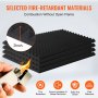 VEVOR akoestische schuimpanelen, set van 4, 1200 x 600 x 50 mm, geluiddichte piramidewandpanelen, akoestische panelen, akoestische schuimmatten voor studiowanden en plafonds, zwart