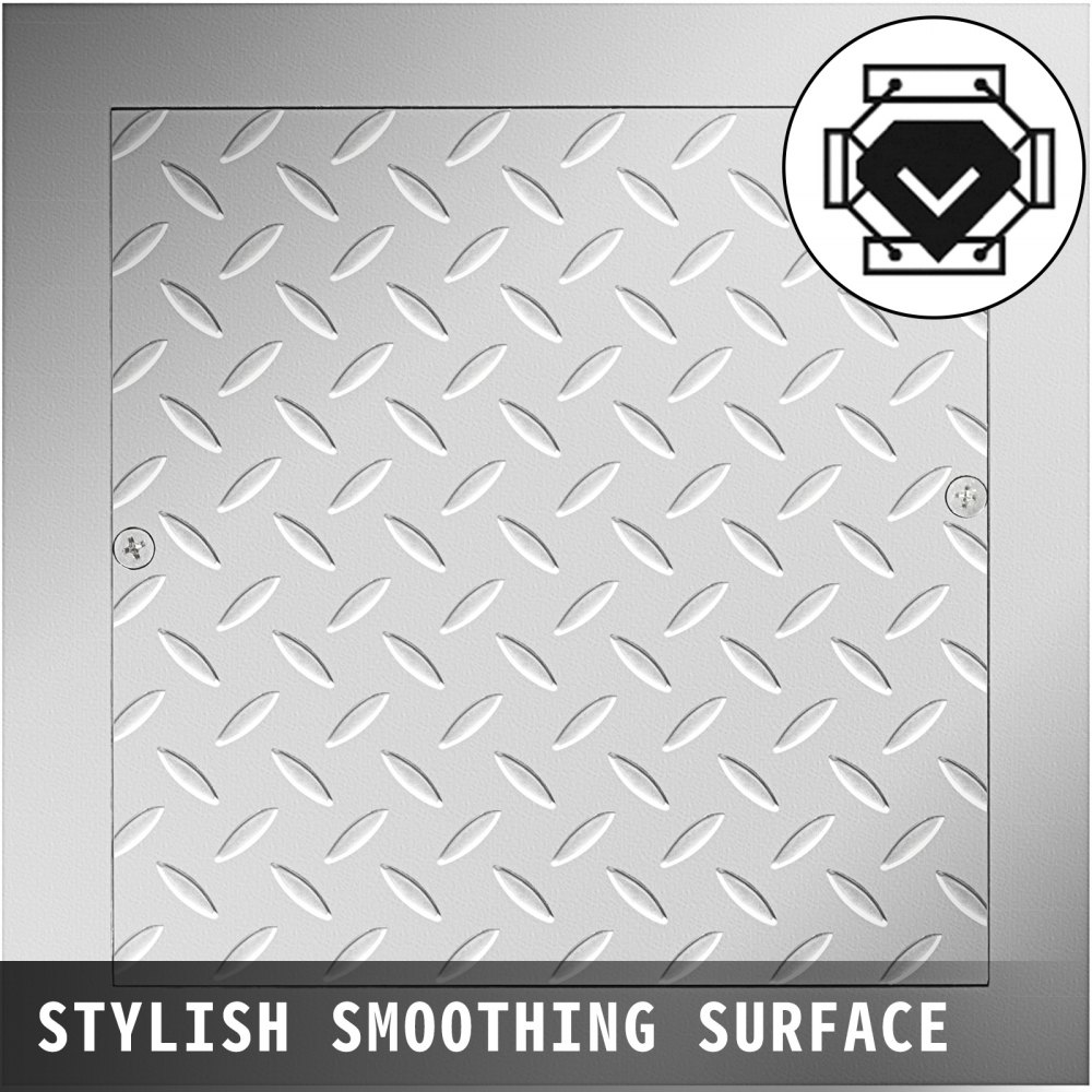 VEVOR Recessed Manhole Cover Covers 30X30 cm Clear Opening, Galvanized Steel Drain Cover Overall Size 37X37 cm, Sealed Square Manhole Covers and Frames Steel Man Hole Cover Lids for Boats and Ships