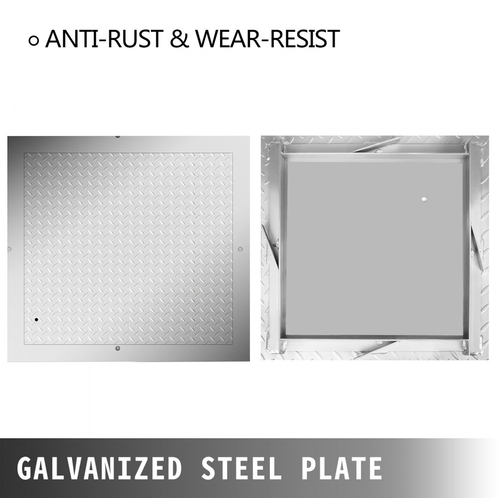 Vevor Verzonken Putdeksel Toegangsluik Antislip Framemaat 77 X 77 Cm Zilver