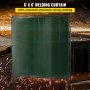 VEVOR 6' x 6' Welding Screen with Frame Green Vinyl Portable Welding Curtain with Wheels Light-Proof Welding Protection Screen Professional