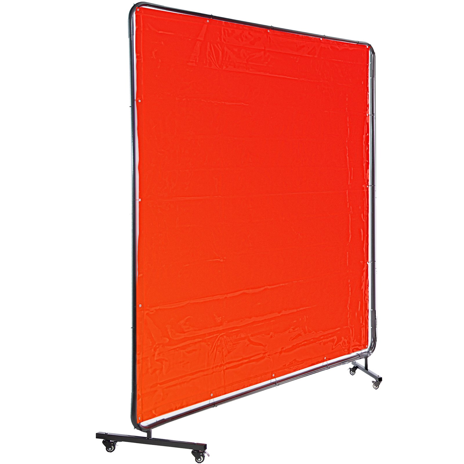 VEVOR Lasscherm 183 x 183 cm Lasgordijn Vlambestendig Vinyl Lasscherm Verrijdbaar met 3 Panelen, het Grootste Gebied Reikt tot 15 x 15 cm voor Betere Bescherming, Rood, 8 x Wielset, 56 x Kabelbinders