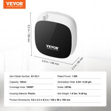 VEVOR Fragrance Air Machine, 100ml Bluetooth Smart Essential Oil Diffuser, Waterless Fragrance Diffuser with Cold Air Technology, Aromatherapy Diffuser Machine for Home, Office, Hotel, Spa