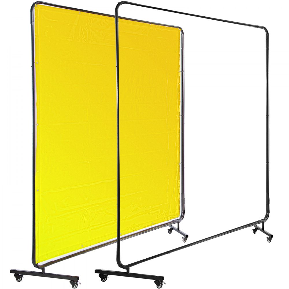 Vevor Lasscherm Met Frame Lasgordijn Afmeting 183 X 183 Cm 3 Panelen, Geel