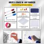 VEVOR White Board Paper, 6x4 ft, Dry Erase Whiteboard Sticker with Adhesive Backing, Peel and Stick PET Surface, Removable, No Ghost for Kids, Home, and Office, 3 Markers, 4 Push Pin Magnets, & Eraser