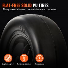 VEVOR Lawn Mower Tires with Rim, 11x4-7 Inch Tubeless Tractor Tires, 2 Pack Tire and Wheel Assembly, Puncture Proof PU Tire, 3.4 Inch Centered Hub, 3/4 Inch Bushing Size