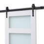 VEVOR Sliding Barn Door, 813 x 2134mm, High-Strength MDF Panel and Glass, Barn Door with Hardware Kit, Water-Proof PVC Surface, Easy to Install, H-Frame, Smoothly and Quietly Sliding for Living Room