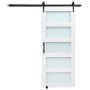 VEVOR Schuifdeursysteem (914 x 2134 mm) Gemaakt van zeer sterke MDF-platen en matglas, schuurdeur met bevestigingsset en waterdicht PVC-oppervlak en H-frame voor badkamer