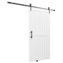 VEVOR Schuifdeursysteem (1067 x 2134 mm) Gemaakt van zeer sterke MDF-platen, schuurdeur met bevestigingsset en waterdicht PVC-oppervlak en H-frame voor woonkamer badkamer wit