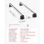 VEVOR dakdrager dwarsstangen, 2 stuks, 90 kg draagvermogen, geschikt voor verhoogde en vlakke dakrails, railafstand 177,8–1085 mm, afsluitbaar, robuuste aluminium dwarsstangen voor dakbagage, kano's en bagagemanden.